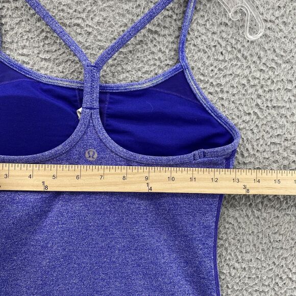 Lululemon Power Rose‎ Tank Top 4 Purple Heather Built In Y Bra Activewear Womens - Picture 5 of 10